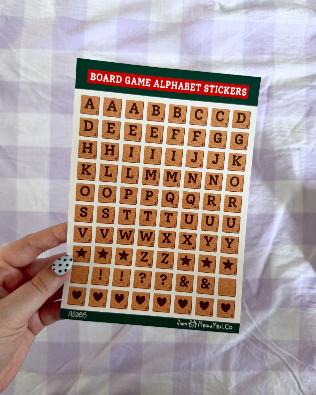 Board Game Alphabet Sticker Sheet