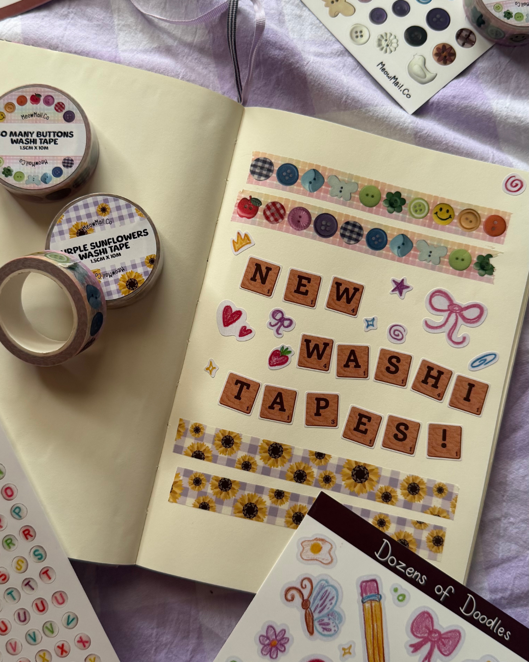Purple Sunflower Washi Tape