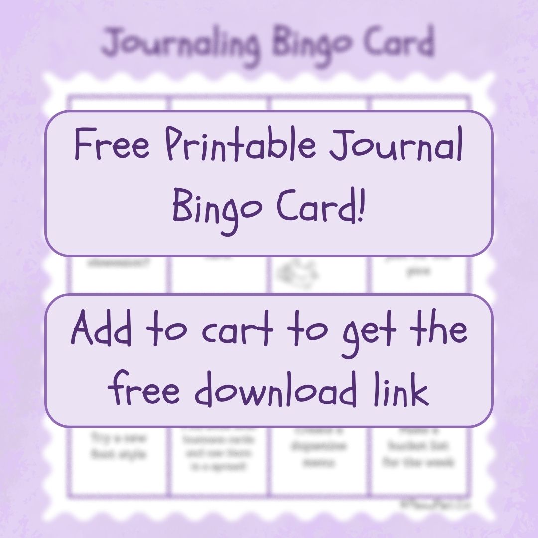 Free - Printable Journal Bingo Card