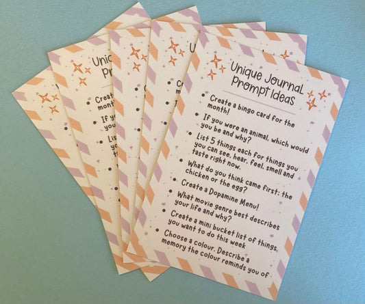 Unique Journal Prompts - Postcard
