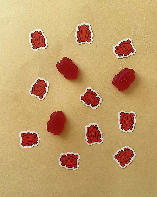 Red Frogs Sticker Pack - 10 Washi Sticker Flakes