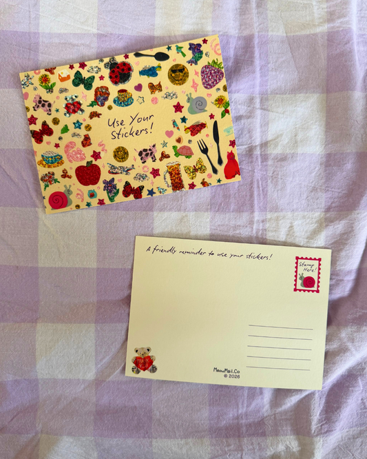 Use Your Stickers Postcard