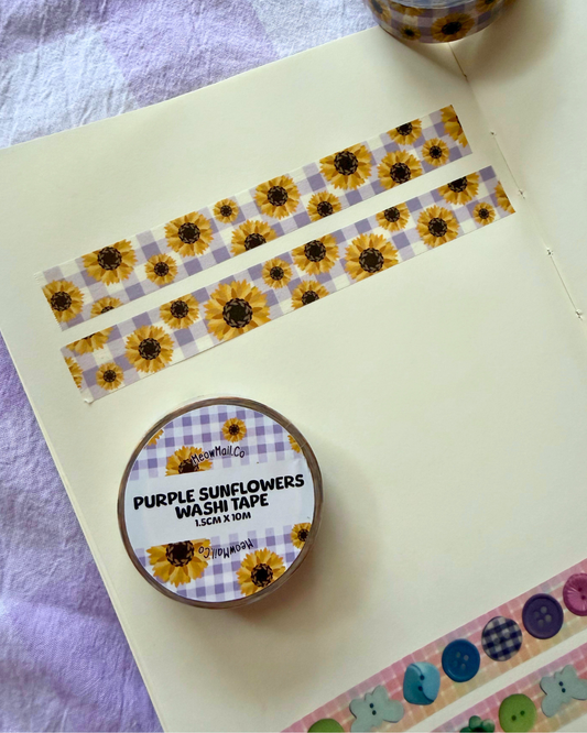 Purple Sunflower Washi Tape