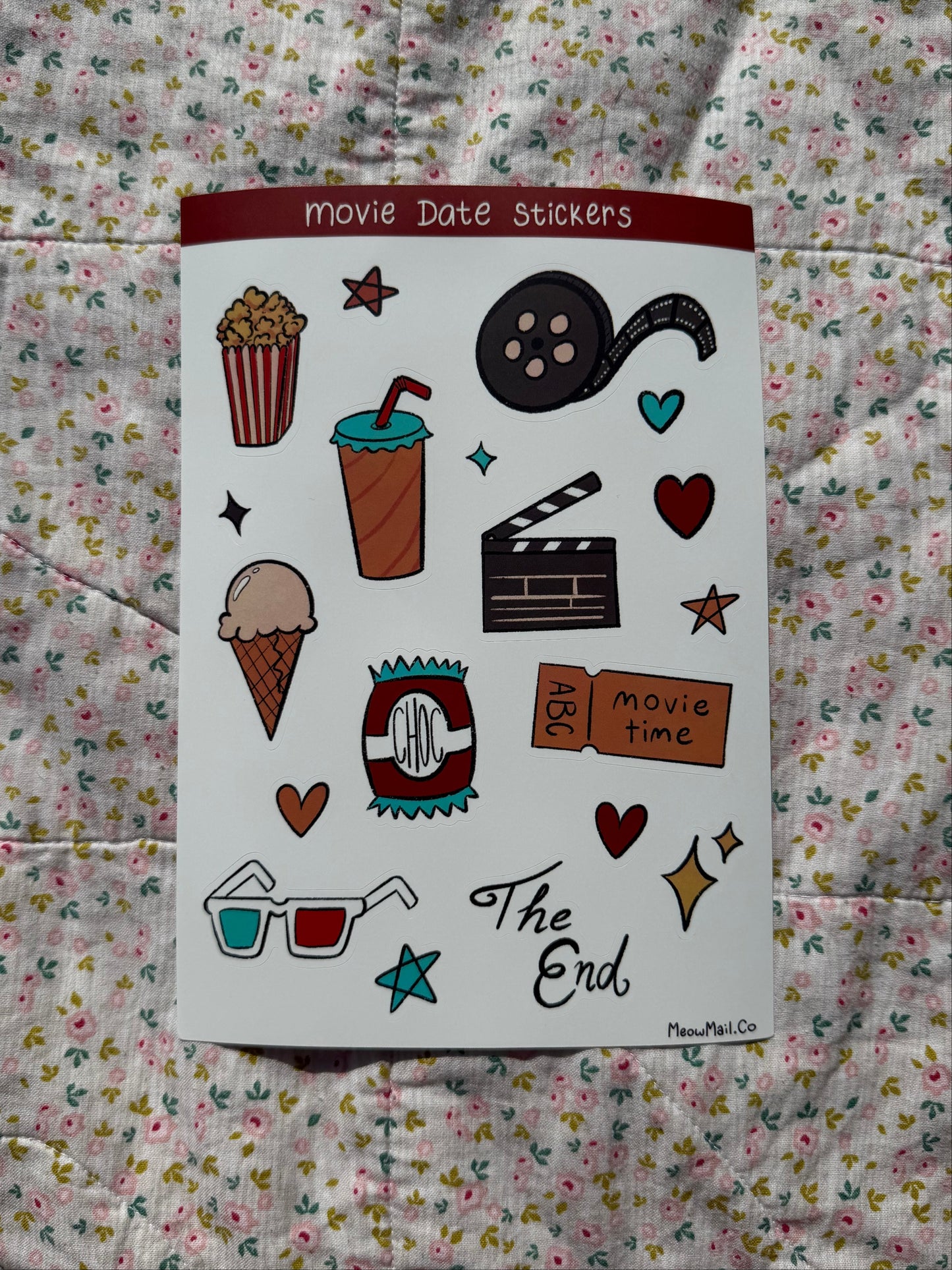Movie Date Sticker Sheet