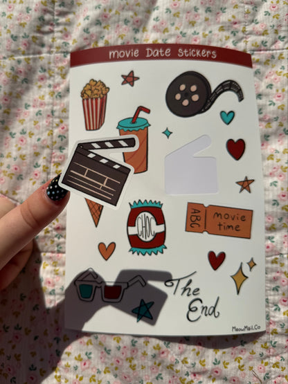 Movie Date Sticker Sheet
