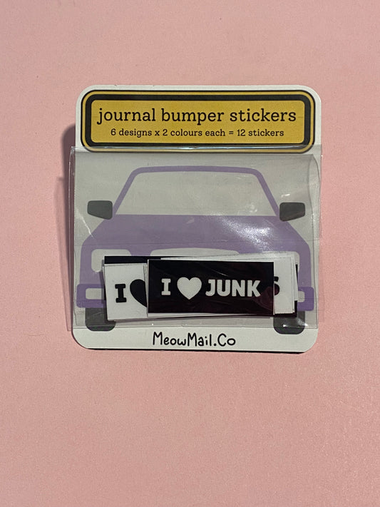 Journal Bumper Stickers - Pack of 12 Micro Vinyl Stickers