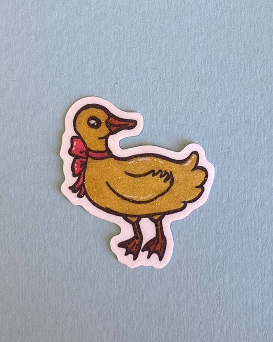 Ducky - Imbedded Textured Glitter Sticker