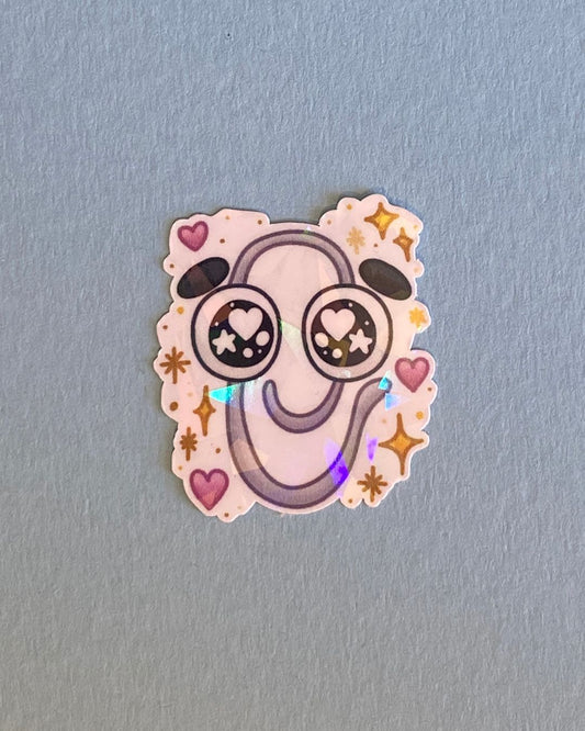 Clippy Jnr - Holo Die-Cut Sticker