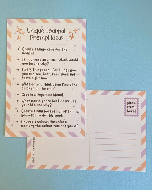 Unique Journal Prompts - Postcard