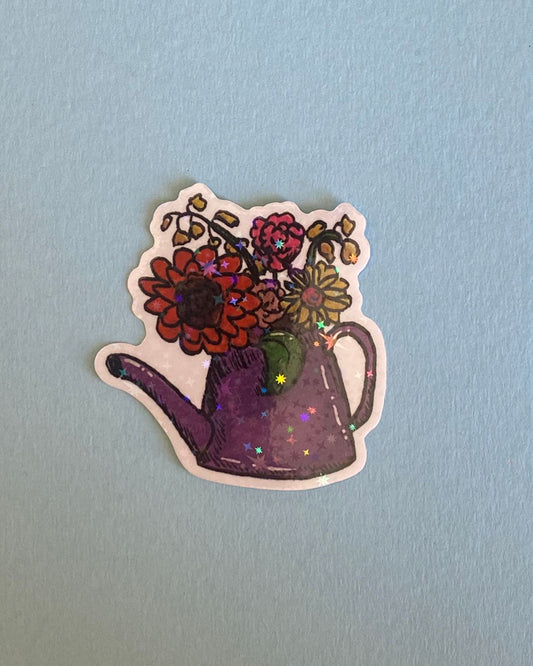 Water Your Garden - Starburst Holographic Sticker